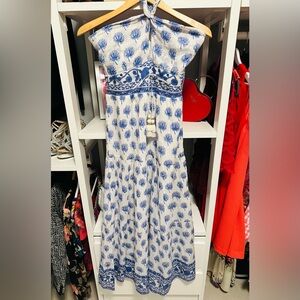 Alicia Bell Alex Maxi Dress in Blue and White NWT